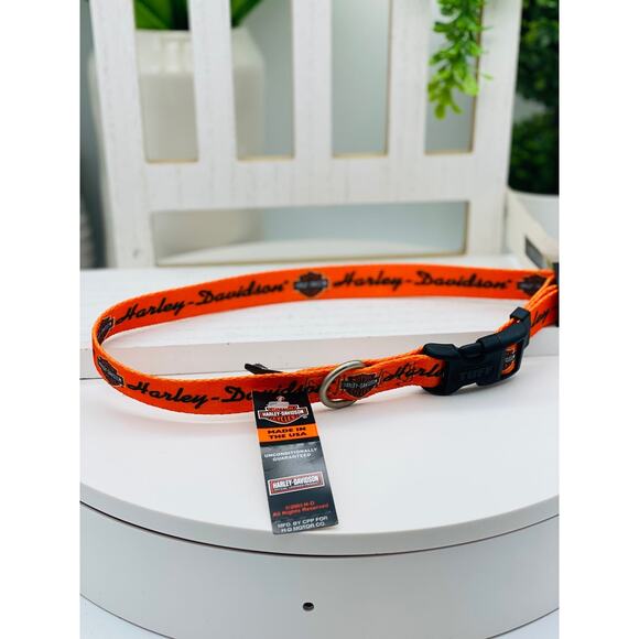 Harley-Davidson Officially Licensed Dog Orange Pet Collar Small HTF - Picture 1 of 2